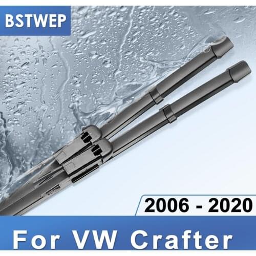 BSTWEP Wiper Blades for Volkswagen VW Crafter Fit Pinch Tab Arms / Push Button Arms from 2006 to 2020