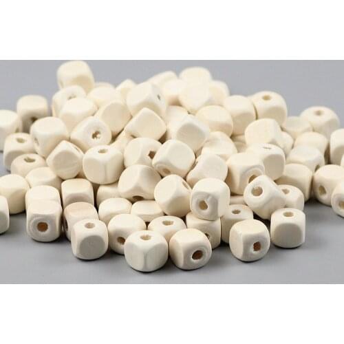 WLYeeS Square Wooden Spacer beads 8/10mm Cube Natural color wood Loose beads for DIY Necklace Bracelet Jewelry making Findings