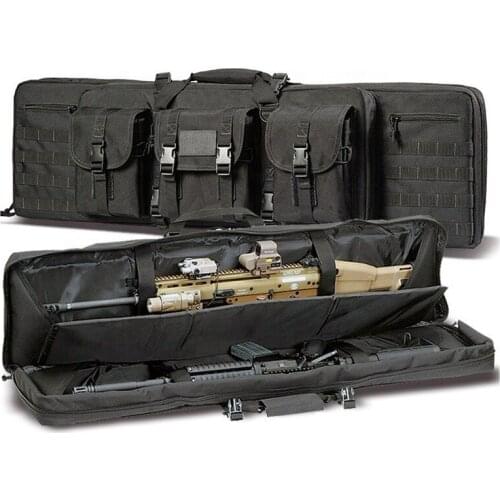 36" 42" 46 Inch Molle Carrying Assault Military Outdoor Tactical Airsoft Dual Soft Rifle Case Double Gun Bag for Outdoor Hunting