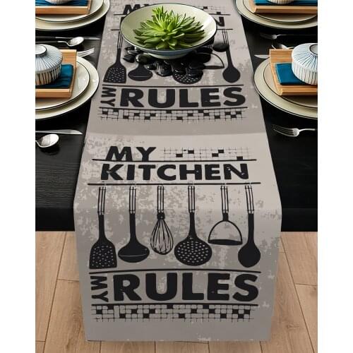 Runner cover table Living Room Kitchen grey color lemon drink patterned micro fabric cover runner pattern Free Shipping