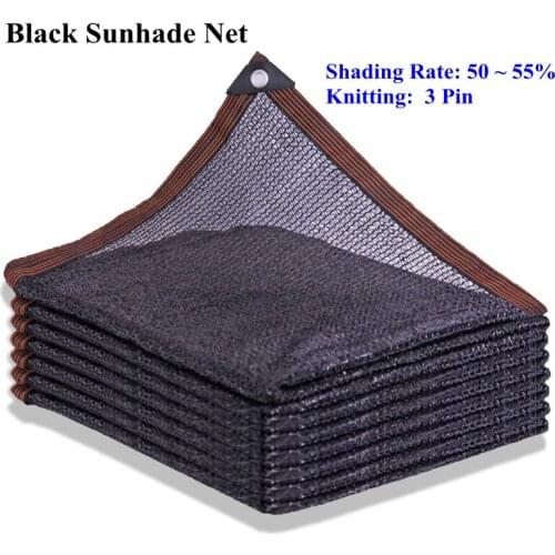 Black 3 Pin Shading Rate 50~55% Anti-UV HDPE Shading Net Succulent Plant Sunshade Net Outdoor Swimming Pool Cover Sun Shade Net