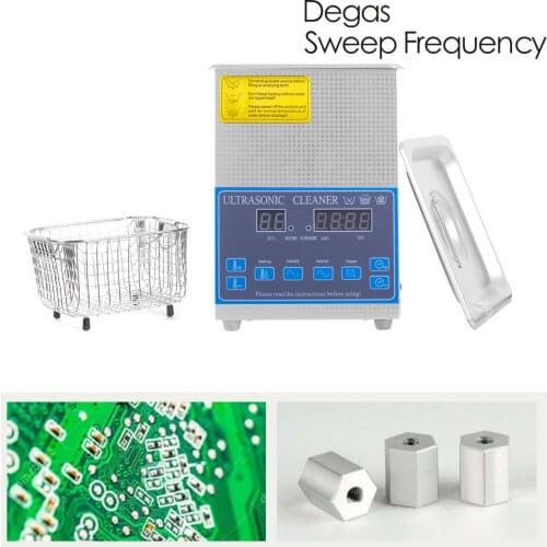 2L Digital Ultrasonic Cleaner 60W Heated Degassing Eyeglasses Metal Parts Dentures Brass Rings Ultrasound Jewelry Washing Bath