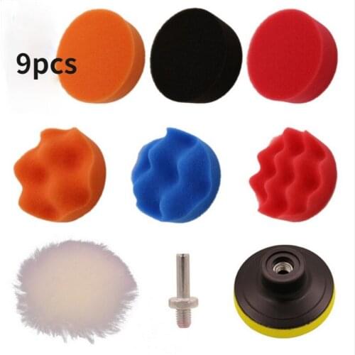 Car Polishing Sponge Pad Foam Pad Buffer Waxing Kit Polisher Machine Wax Pads for Removes Scratches Attachment Set Hand Tool Kit
