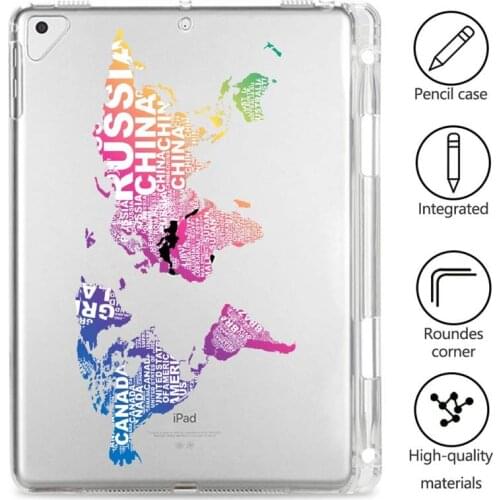 Travel Pattern Tablet Case for Ipad Mini 2 3 4 Cover with Pencil Holder for Ipad Air 1 2 3 7th Generation 11 Pro 2018 2020