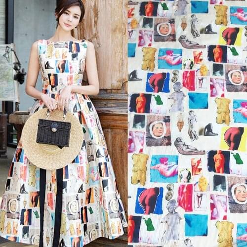 148 cm wide printed stretch satin fabric printed stretch fabric satin shirt dress handmade DIY fabric wholesale cloth