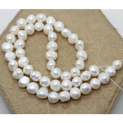 Natural White Baroque Pearl Loose Beads 15" Long Strand 6mm-10mm