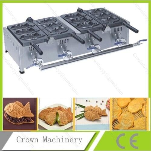 Gas 6pcs fish taiyaki maker; fish taiyaki machine