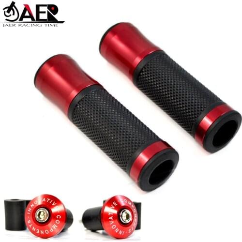 JAER 7/8'' Motorcycle Handle Handlebar Grips CNC 22MM Street Racing Moto Racing Grips End Plug Slider