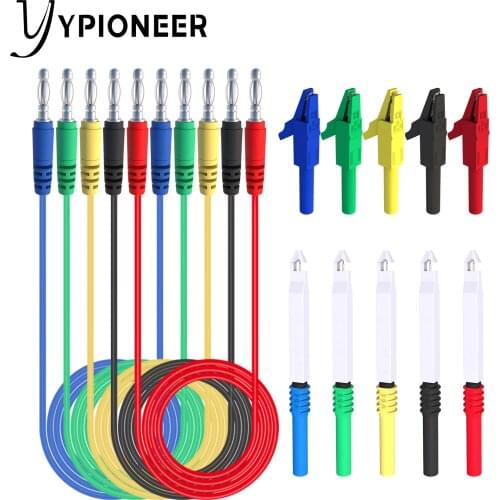 Cleqee P1043B 4mm Banana Plug Test Leads Kit with Safty Puncture Needle Test Probes + Alligator Clips for Multimeter Testing