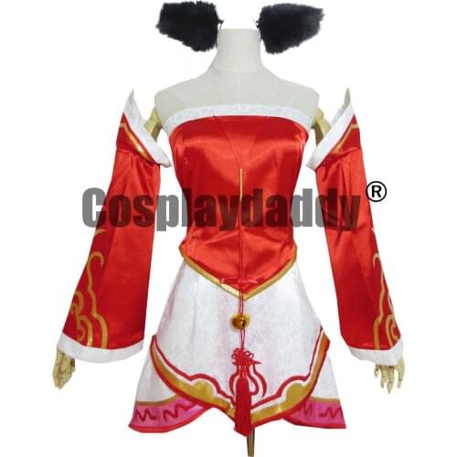 Hot Game The Nine-Tailed Fox Ahri Cosplay Costume Custom Made