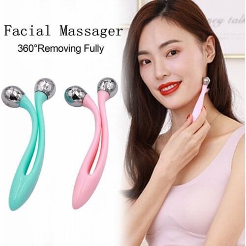 Facial Massage Double Roller Facial Massage Roller Face Slimming Body Head Neck Massage Stick Beauty Supply