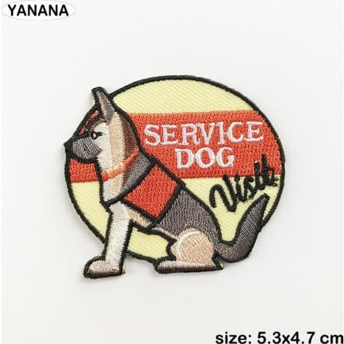 Alaskan dog service Dog puppy cartoon animals Embroidered Iron on stickers DIY