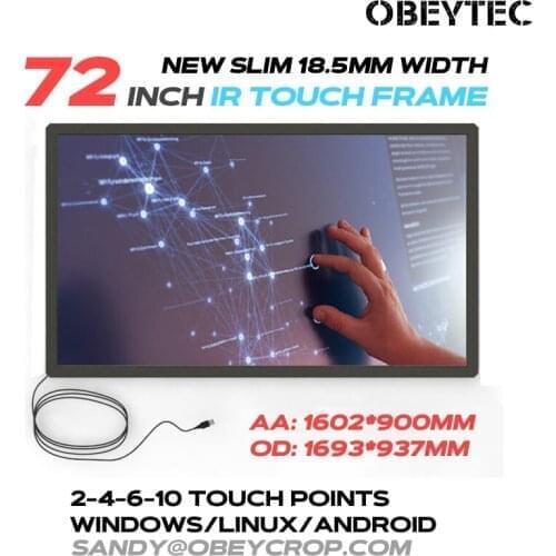 Obeytec 72 inch USB Touch Frame, USB Port, Support Customized, 2 touch Points, Plug and Play