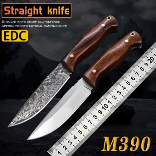 Straight knife pattern fixed knife outdoor rescue wilderness survival knife practical window breaker self-defense sharp EDC