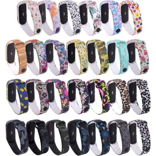 For Xiaomi mi band 4 watch bracelet Strap mi band 3 accessories silicone beauty flowers print mi band 3 4 strap replacement