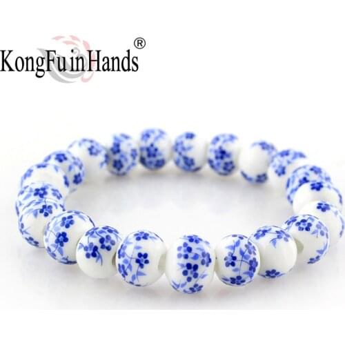 Blue and White Porcelain Beads Strand Bracelet OL Style Classic Ceramics Accessories Made In China Creative Gifts Factory Price
