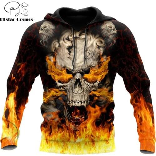 Skulls On Fire Art 3D All Over Printed Fashion Hoodies Men Sweatshirt Unisex Zip Pullover Casual Jacket Tracksuit DW0248
