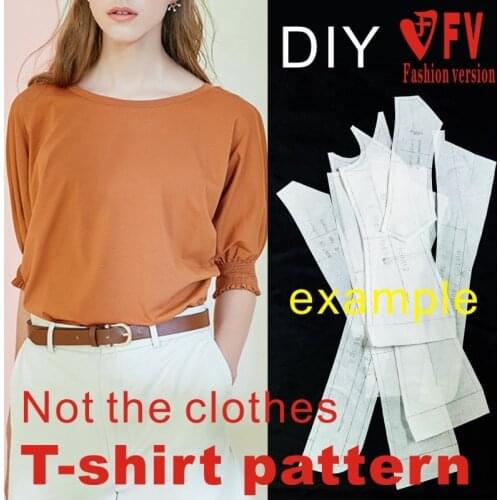 Knitted bat shirt pattern womens elastic cuff effect drawing cutting drawing 1:1 clothes pattern BXS-41