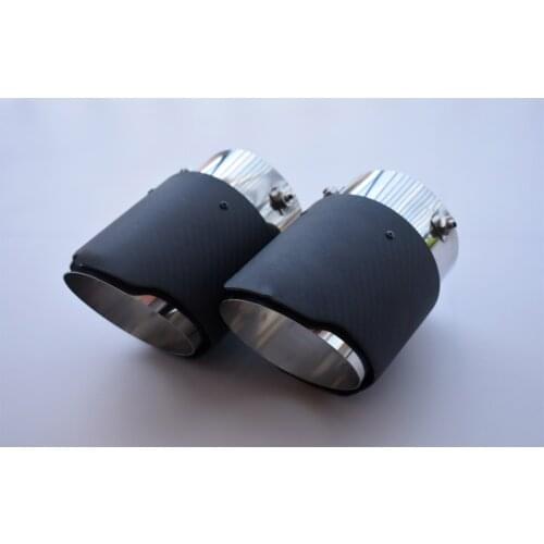 High Grade Carbon Fiber+Stainless Steel Tail Exhaust Pipe Straight Muffler Edge End Tips Fit For Chevrolet Malibu 2012-2014