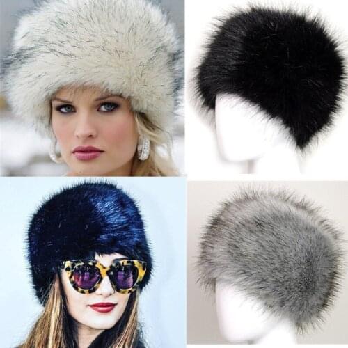 Winter Faux Fur Hats Women Round Flat Top Warm Fashion Casual Solid Girls Winter Hats Lugentolo