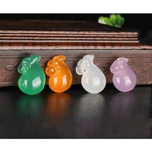 1PC Natural Green Agate Blessing Bag Jade Pendnat Necklace Chalcedony Carved Charm Jewellery Fashion Amulet for Men Women Gifts