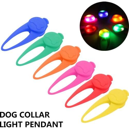 1pc LED Dog Cat Collar Glowing Pendant Night Safety Pet Necklace Luminous Bright Decoration Collars