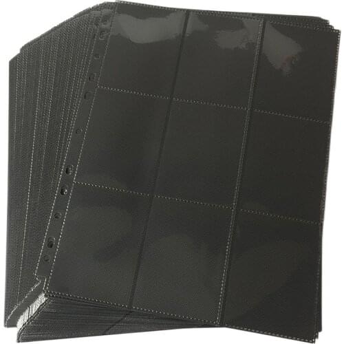 10 Pages, 180 Pockets, Side Loading Black Color Card Album Page/Binder Protector Mtg TCG Pokemon Yu-Gi-Oh Card Binder Pages