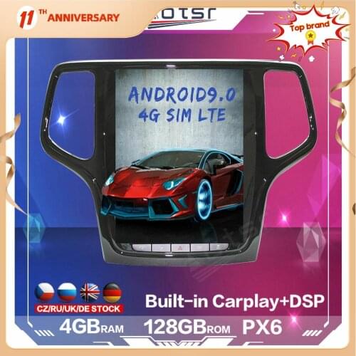 128GB Tesla Android Car Multimedia Radio Player For JEEP Cherokee 2014 - 2019 Auto GPS Navigation Car Stereo DSP Carplay 4G SIM