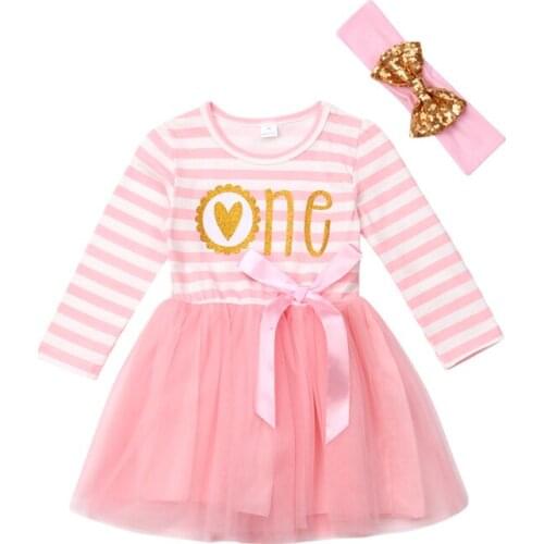 2Pcs Cute Infant Girl Dresses Sequins Heart Print Lace Tulle Tutu Mini Dress Princess Party Dress Headband Kids Birthday Dresses