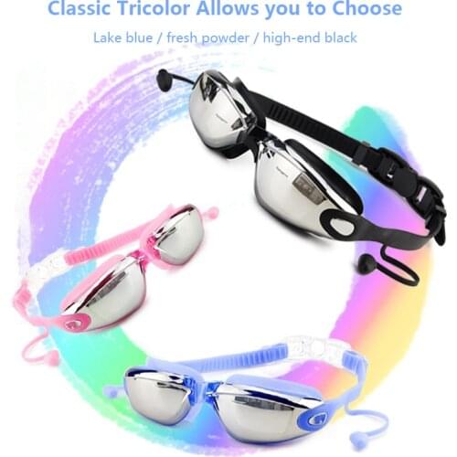 2020 Professional Silicone Swimming Goggles UV Swimming Glasses With Earplug for Men Women Water Sports Eyewear