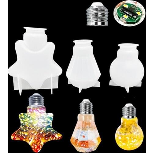 2021 New Mould DIY Bulb Epoxy silicone molds Mirror Bulb Hot Push Crystal Bulb Decoration Molds resin art supplies