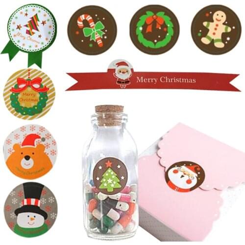 5 Sheets Decorative Santa Claus Gift Sticker Christmas Self-Adhesive Sealing Stickers Christmas Tags DIY Wrapping Package Label