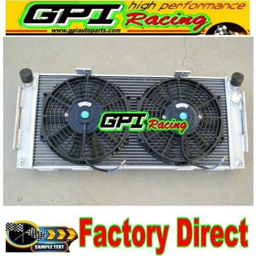 50mm Aluminum radiator +Fans for FORD GT40 V8 Manual 1964 1965 1966 1967 1968 1969