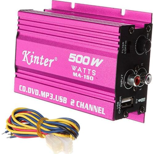 500W MA-150 DC9-14V 2-CH Mini Hi-Fi Car Stereo Audio Amplifier Amp Subwoofer for Car Motorcycle