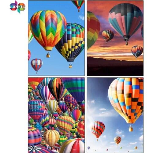 5D Diamond Painting Full Square Scenery DIY Diamond Embroidery Full Display Hot Air Balloon Picture Of Rhinestones