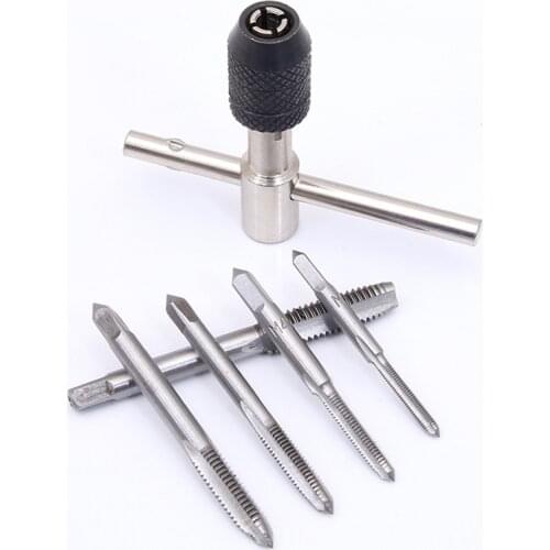 6PCS/Set Tap Drill Wrench Tapping Threading Tool M3-M8 Screwdriver Tap Holder Hand Tool Thread Metric Plug Tap Screw Taps