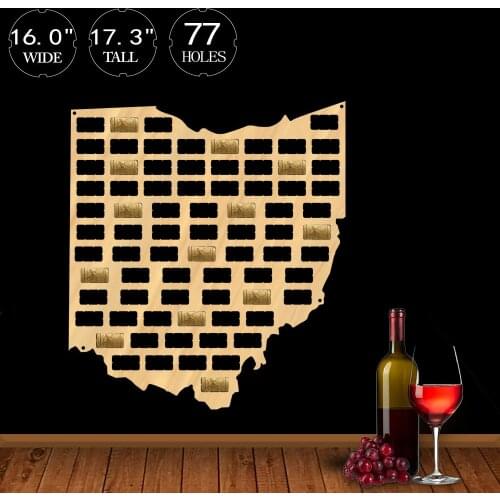 Illinois State of USA Wine Cork Map Illinois State Sign Wooden Cutout Wall Art Deco Map Gift for Wine Lovers Collector Display