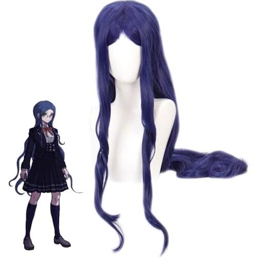 Anime Danganronpa V3 Shirogane Tsumugi Blue Long Wig Cosplay Costume Dangan Ronpa Heat Resistant Synthetic Hair Women Wigs