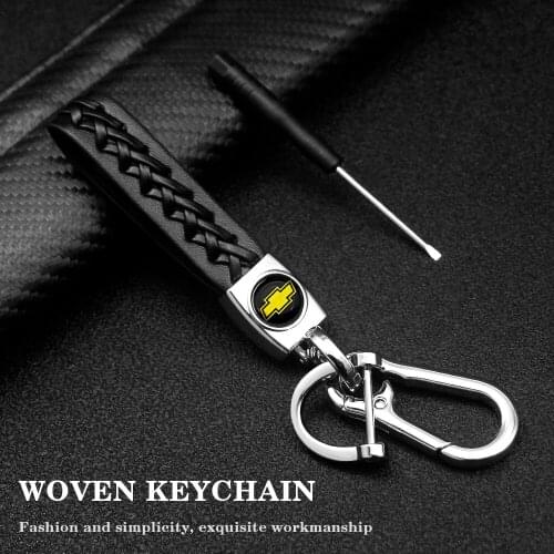 Car Keychain Car Logo 3D Metal Leather Key Ring Auto Pendant Styling For Chevrolet Cruze Captiva 2015 Car Accessories Key Chain