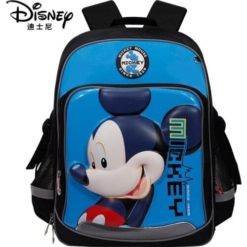 Disney Mickey Mouse Large Capacity Backpack Minnie Mouse Cartoon Cute Children Student Schoolbag Waterproof Shoulder Bag