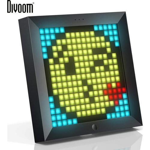 Divoom Pixoo Digital Photo Frame Alarm Clock with Pixel Art Programmable LED Display, Neon Light Sign Decor, New Year Gift 2021