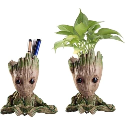 Baby Groot Flower Pot Home Decoration Figures Tree Man Model Toy For Kids Pen Holder Creative Garden Planter Vase Pots