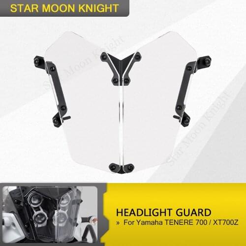 For Yamaha Tenere 700 TENERE700 XTZ XT700Z T700 T7 2019 - Motorcycle Accessories Acrylic Headlight Protector Guard Lense Cover