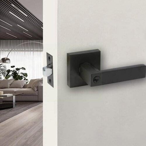 Door Square Handle Lock For Interior Doors With Lock Accessories Handle Handles Set Security Lock Lock Cylinder Heavy Duty T6J5