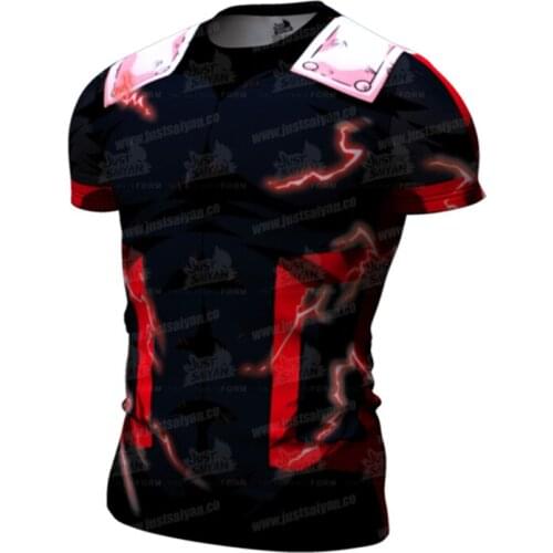 2020 Summer New Mens Compression Shirts Anime 3D Printing Short Sleeve T-shirt Outdoors Running Fitness Jerseys Breathable