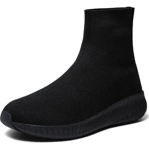 Brand Women Sneakers Beathable Fabric Casual Shoes Woman Slip on Sock Shoes Girls Sneakers Light High Top Shoes Autumn