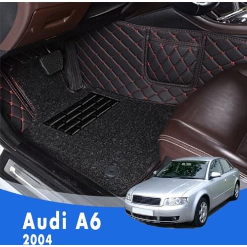LHD Luxury Double layer Wire loop Carpets Car Floor Mats For Audi A6 2004 Automobile Covers Decoration Accessories Styling Rugs