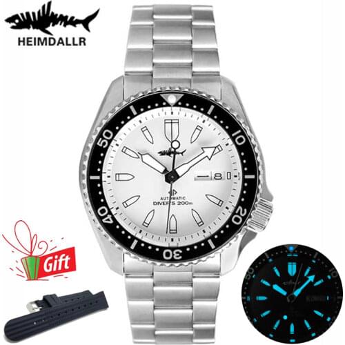 HEIMDALLR Sharkey SKX Mechanical Watch Men Dive Sapphire black Dial Luminous NH36A Mov Automatic Diver Watches 200M Diving
