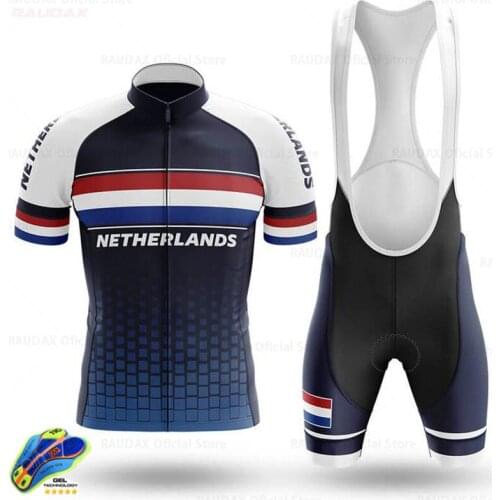 Mens Cycling Clothing Short Sleeve Netherlands Summer Cycling Jersey Racing Sport Bicycle Jersey Maillot Ciclismo Hombre Largo