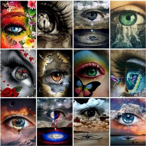 SDOYUNO Oil Painting By Numbers Figure 60x75cm Paint By Numbers On Canvas Women Eyes Frameless Home Decor Unique Gift